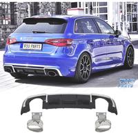 DIFFUSORE AUDI A3 8V 16-20 LOOK RS3 + TERMINALI DI