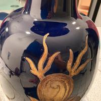 Lampada blu cobalto decorata drago salotto paralum