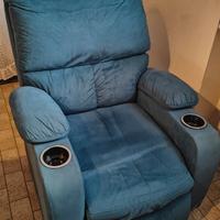 Poltrona relax reclinabile con porta bicchieri