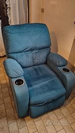 Poltrona relax reclinabile con porta bicchieri