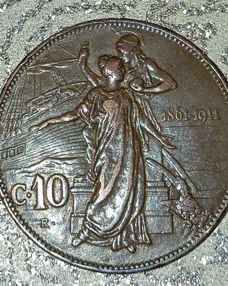Regno d'Italia 10 centesimi cinquantenario 1911