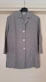 completo pantaloni grigi e bianchi a righe