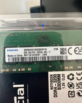 Scheda memoria RAM Samsung 2x8gb