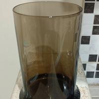 Vaso vintage in vetro cristallo ambrato