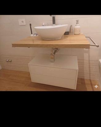 Mobile bagno+lavabo+ specchio ,luce led e pensile