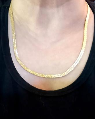 Collana Unisex rame PLACCATA ORO18Kt  double face