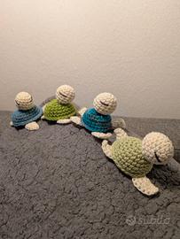 Set 4 Tartarughe Amigurumi Uncinetto