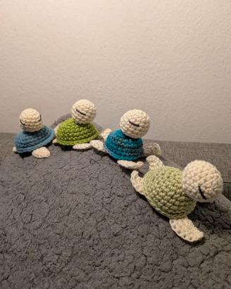 Set 4 Tartarughe Amigurumi Uncinetto