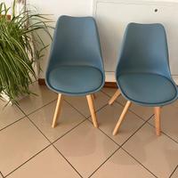 Sedie 12 pz moderne gambe legno e seduta imbottita