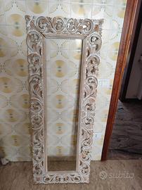 cornice grande legno shabby 
