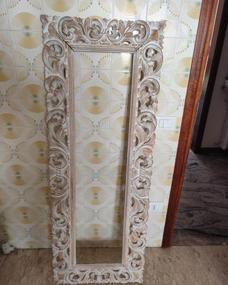 cornice grande legno shabby 