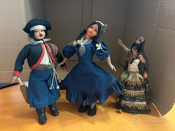 Bambole vintage nr. 3 artigianali -Souvenir Spagna