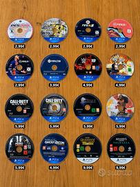Set Giochi PlayStation 4 e 5. Prezzi in foto.