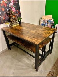 Salotto vintage/industriale tavolo/mobile/ sgabell
