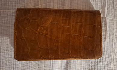 Borsa pochette vintage anni '70 in pelle pregiata.