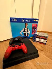 ps4 con scatola + 9giochi+2joystick
