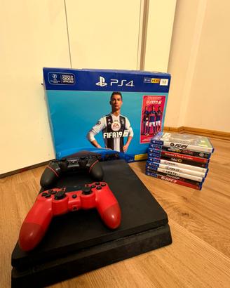 ps4 con scatola + 9giochi+2joystick