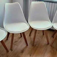  4 Sedie bianche a poltroncina 