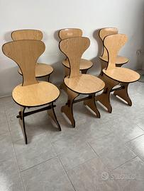 Set di 6 sedie Pedini Fano 1960