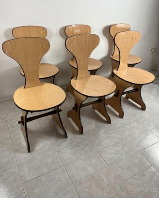 Set di 6 sedie Pedini Fano 1960