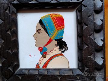 Mattonella Ceramica Piastrella sarda con cornice