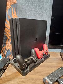 ps4 pro 1 tb + 2 joystick + stand ventilato