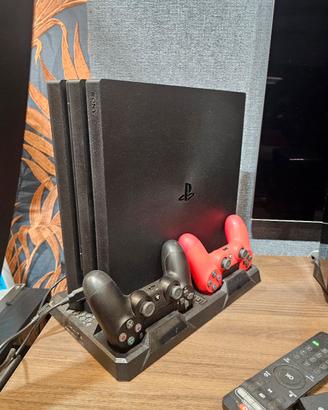 ps4 pro 1 tb + 2 joystick + stand ventilato