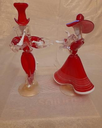 Coppia Figurine Murano Vintage - Coppia Veneziana 