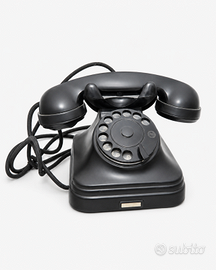 Telefono a disco W48 in bachelite nera