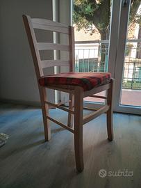 Sedie (6) paesane legno paglia