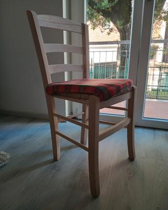 Sedie (6) paesane legno paglia