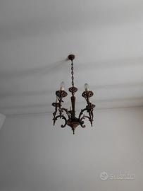 lampadario in ottone