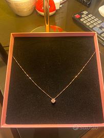 COLLANA CON PUNTO LUCE ROSA