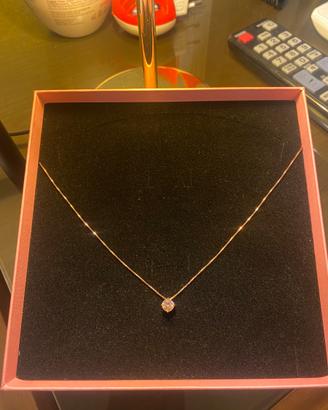 COLLANA CON PUNTO LUCE ROSA