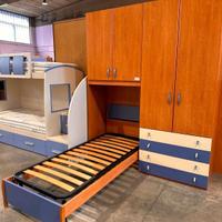 Cameretta a ponte ciliegio/blu