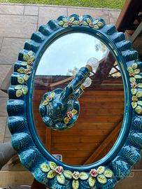 Specchio ceramica e 2 applique