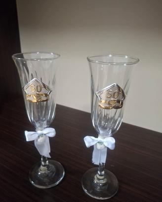 Calici spumante coppia 50 anni Matrimonio 