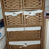 Cassettiera in vimini 34x44x77