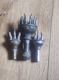 3 Ugelli Fontana Vintage Ottone e Acciaio Antichi