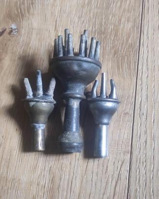 3 Ugelli Fontana Vintage Ottone e Acciaio Antichi