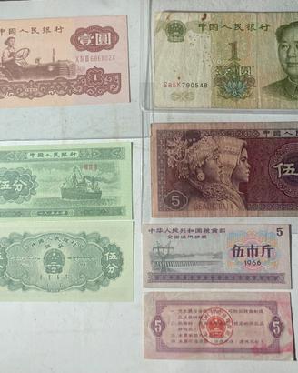 Monete cinesi Yuan, Fen, jin, Jiao, Cina