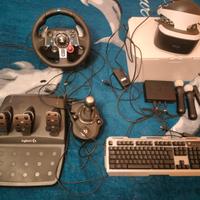 visore VR e volante g29 completi di tutto per ps4