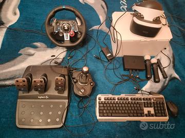 visore VR e volante g29 completi di tutto per ps4