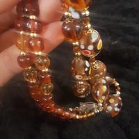 collana lunga murano color cognac arlecchino