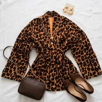 Giacca Vintage Made in Italy Stampa Leopardata 