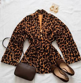Giacca Vintage Made in Italy Stampa Leopardata 