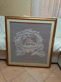 quadro  ecce homo con cotone antico