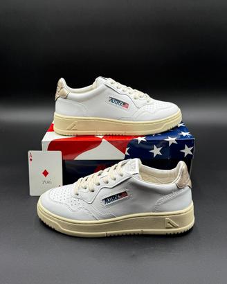 Autry donna sneakers medalist low bianche e oro 37