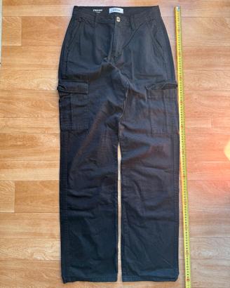Pantaloni cargo neri Straight Jennyfer taglia 28