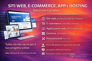 Realizzazione Siti Web, E-commerce, App e Gestione